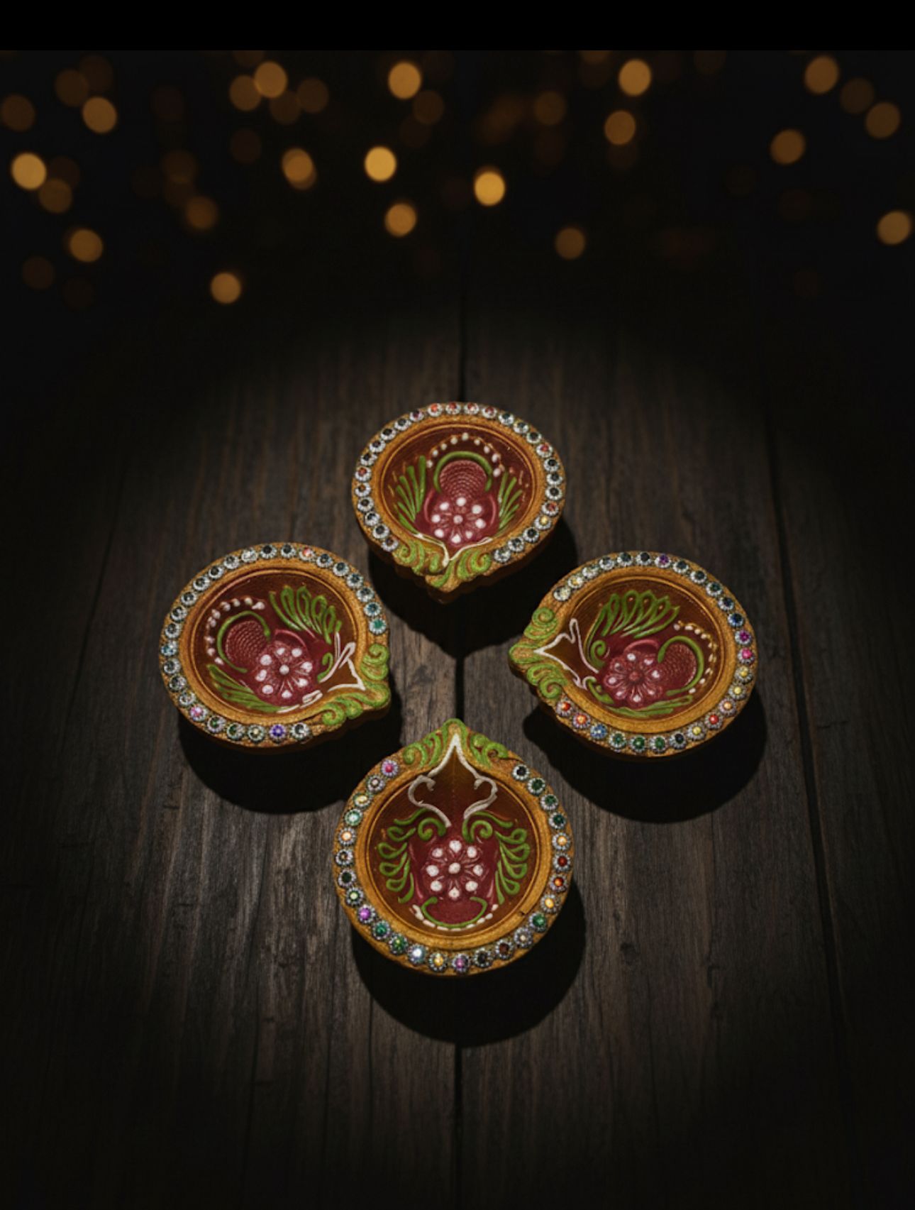 Glowing Diwali Diyas: 6 Unit Celebration Pack