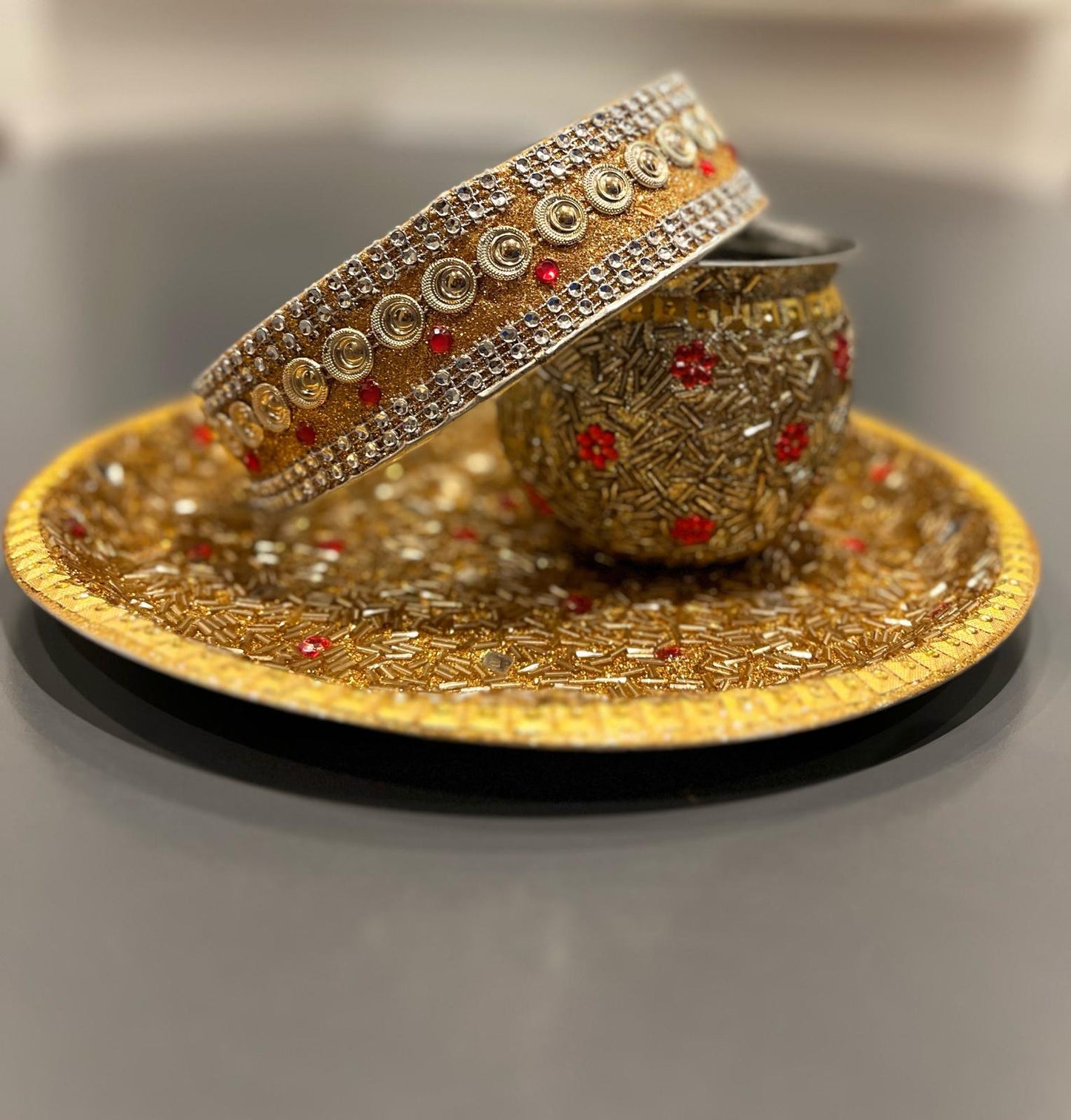 Golden Karva Chauth Thali Set